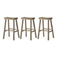 thumbnail image 1 of Maven Lane Vincent Wooden Rustic Kitchen Bar Stool, Antiqued Grey, Set of 3, 1 of 6