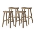 thumbnail image 1 of Maven Lane Vincent Wooden Rustic Kitchen Bar Stool, Antiqued Grey, Set of 4, 1 of 6