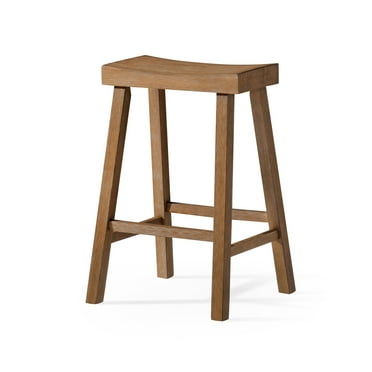 Open Box Maven Lane Vincent Wooden Rustic Kitchen Counter Stool,Natural Finish