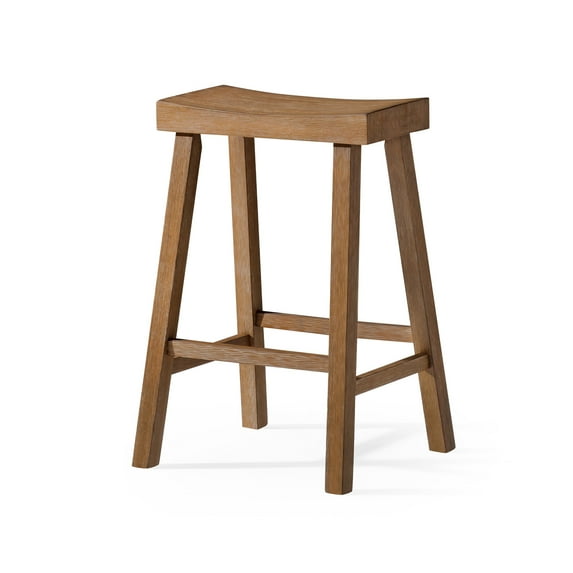 Open Box Maven Lane Vincent Wooden Rustic Kitchen Counter Stool,Natural Finish