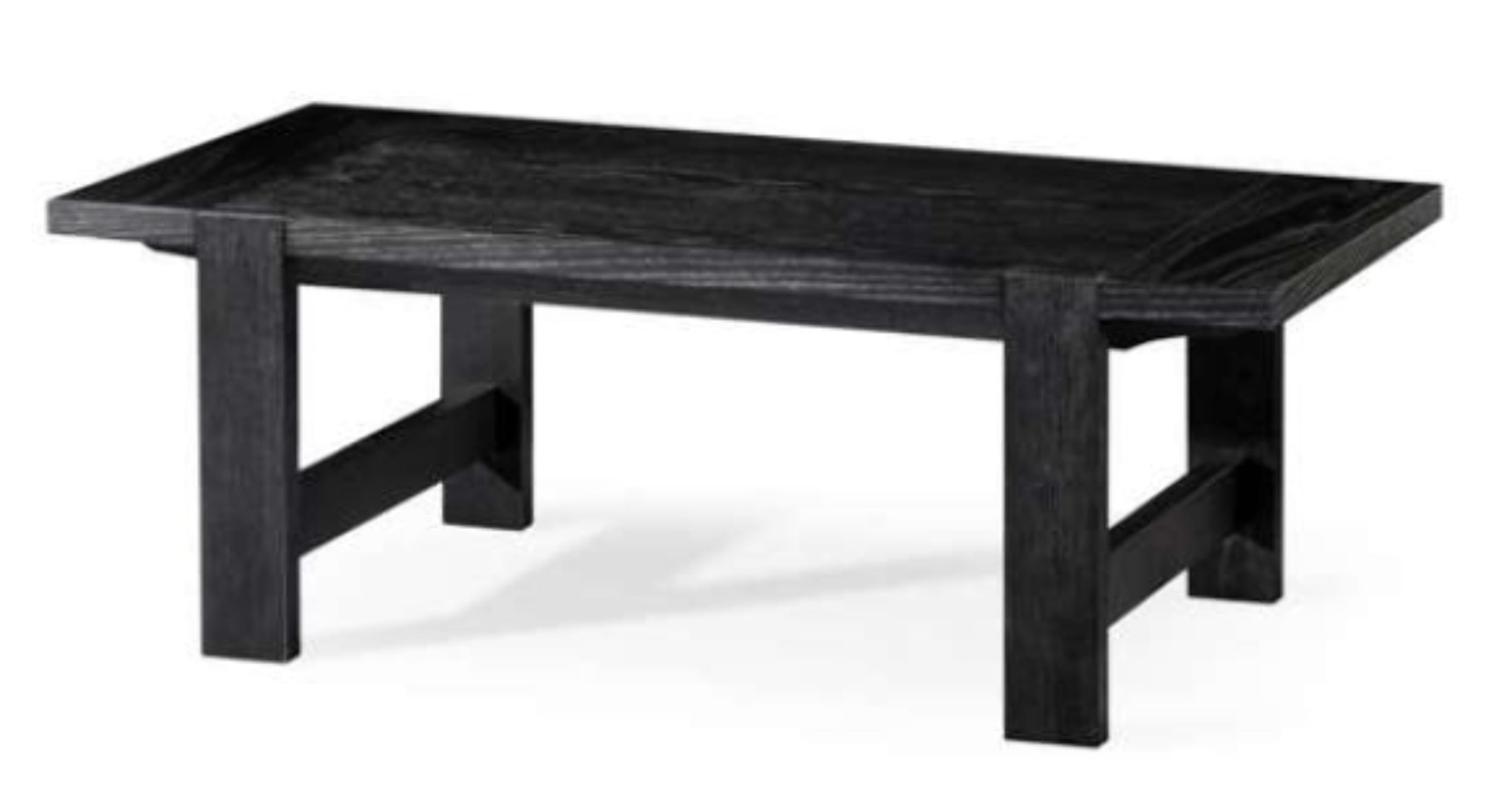 Maven Lane Marcella Coffee Table – Modern Rectangle Wood Table With Slanted Legs, Wire Brushed Finish, 48x24x17 Inch