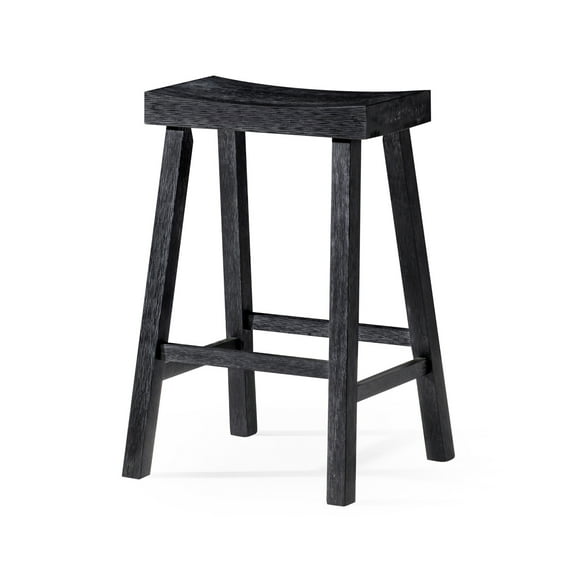 Open Box Maven Lane Wooden Rustic Aesthetic Kitchen Stool,Antiqued Black Finish