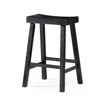 Open Box Maven Lane Wooden Rustic Aesthetic Kitchen Stool,Antiqued Black Finish