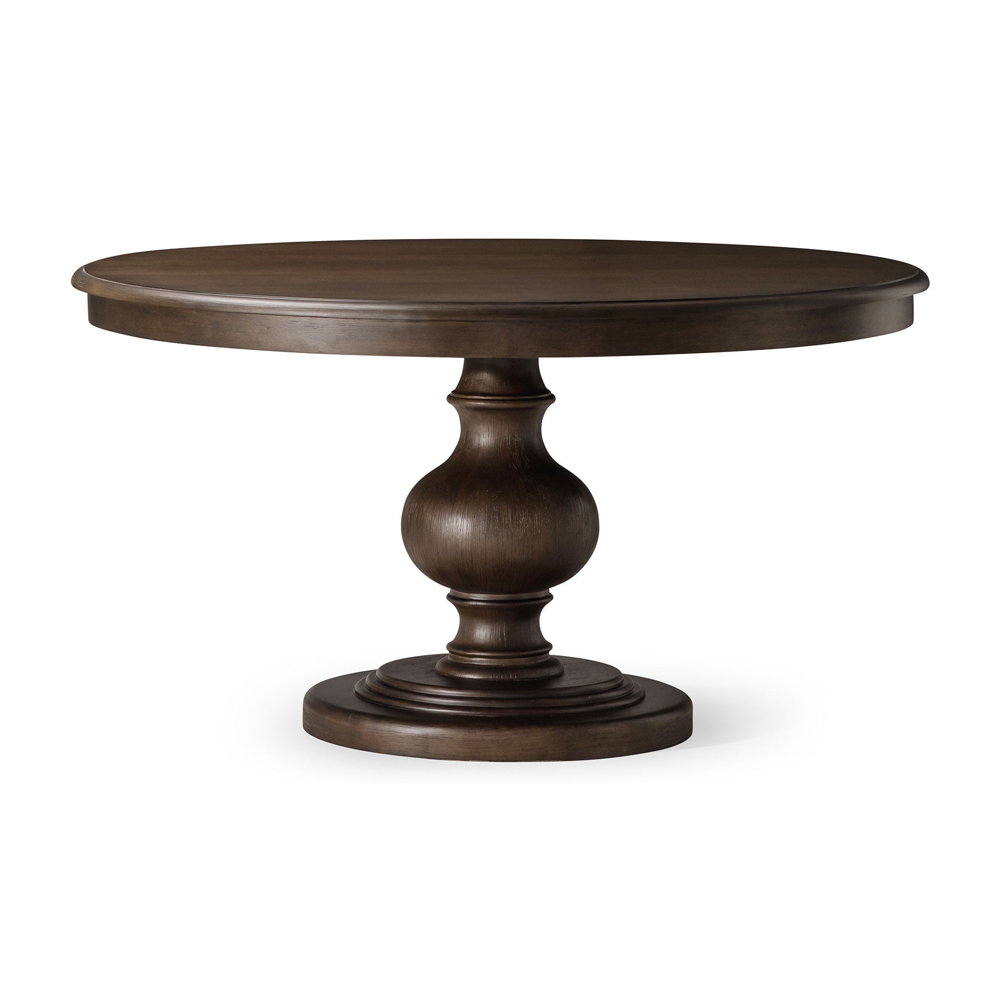 Maven Lane Zola Round Wooden Dining Table, Antiqued Brown Finish