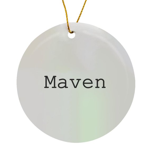3drose, Maven - Yiddish Word for a Smart Clever Person Genius or Expert, Circle Porcelain Ornament