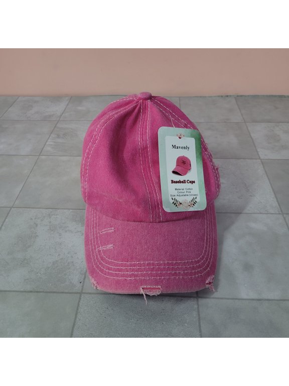 Baseball caps, Vintage Ripped Pink Adjustable Unisex Dad Hat for Outdoor Sun Protection