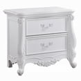 thumbnail image 1 of Maver Nightstand with 2 Drawers Scrolled Details, 32 Inch White Wood, 1 of 6