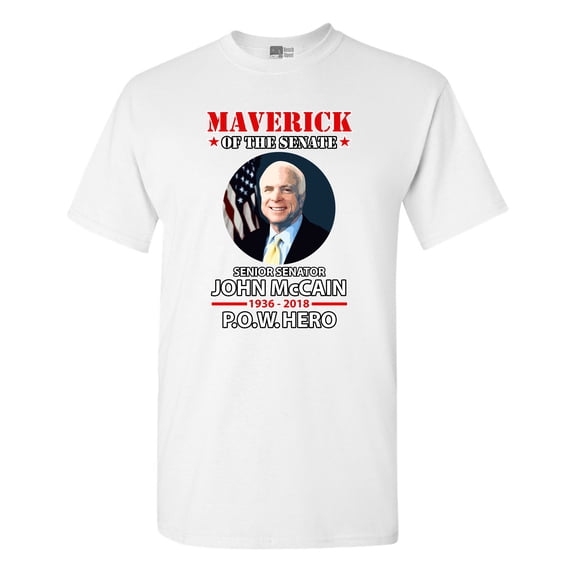 Maverick Of The Senate John McCain POW Hero Support DT Adult T-Shirt Tee