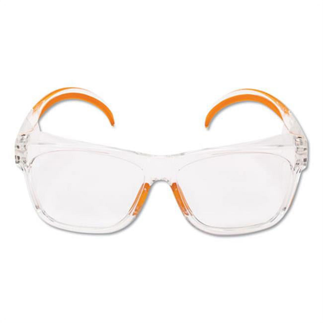 Maverick Safety Glasses, Clear & Orange Polycarbonate Frame
