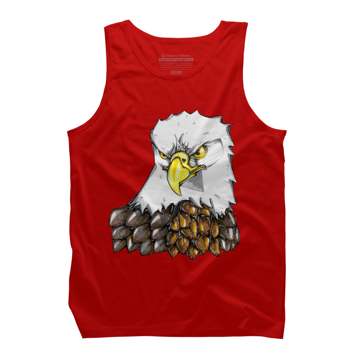 Maverick the Bald Eagle Mens Red Graphic Tank Top - Design By Humans  2XL - image 1 of 3