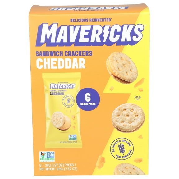 Mavericks Cracker Southwest Cheddar Snack Pack 7.62 oz (Pack of 6)