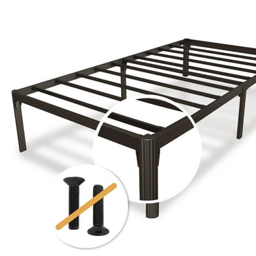 Mavesmog 14 Inch Metal Platform Twin Bed Frame Mattress Classic Iron Bed Frame Screw Free Installation