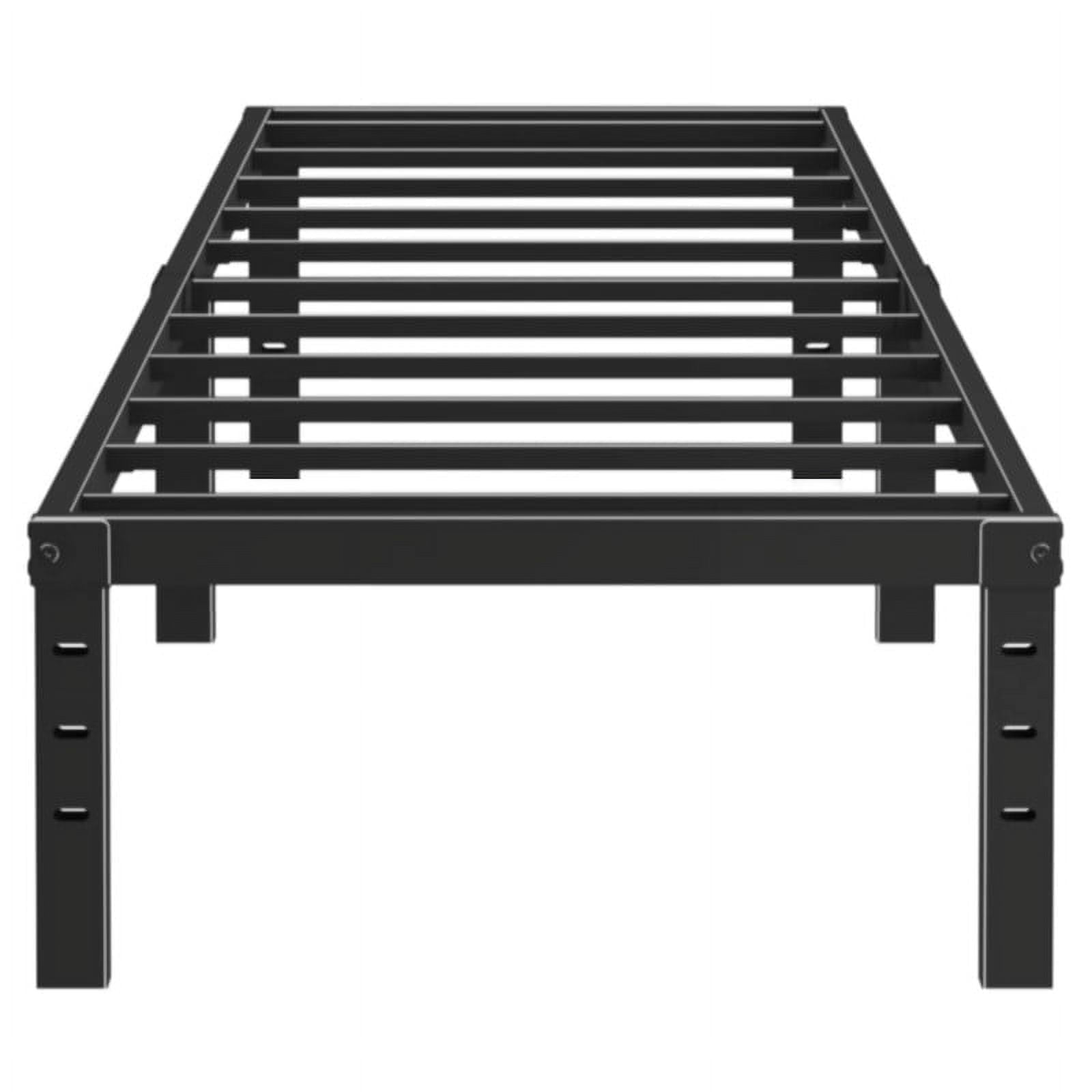 Caplisave Heavy Duty Twin XL Metal Bed Frame, 14" Platform No Box Spring Needed, Noise-Free Easy Assembly Black