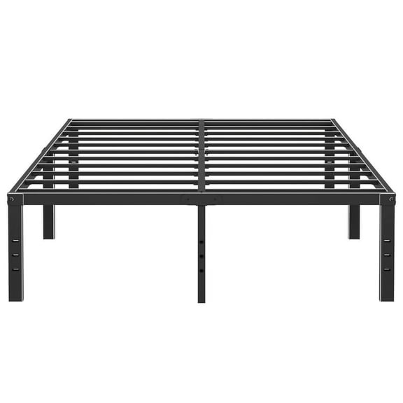 Caplisave Heavy Duty King Metal Bed Frame, 14" Platform No Box Spring Needed, Noise-Free Easy Assembly Black