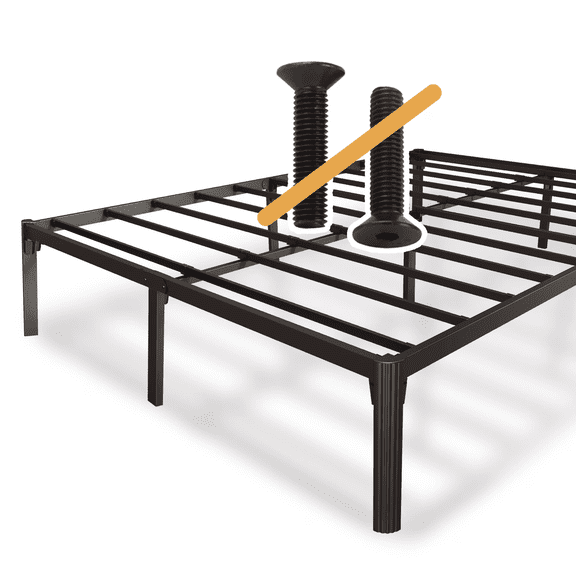 Mavesmog 18 Inch Metal Platform Full Bed Frame Screw Free Installation