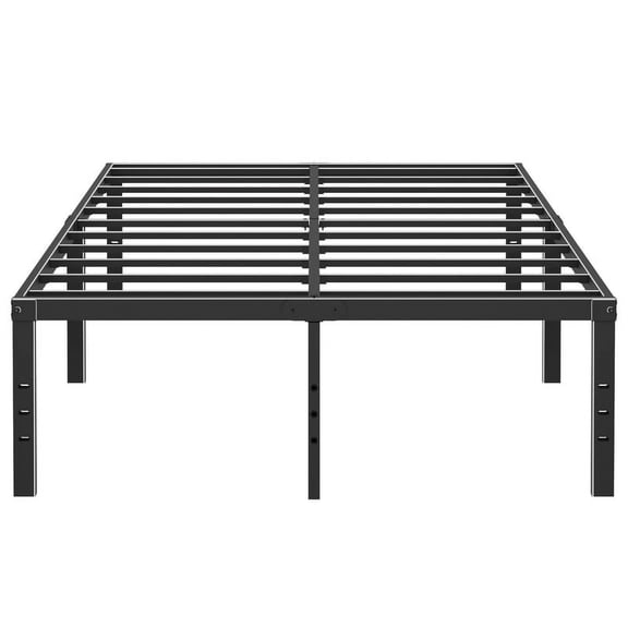 Caplisave Heavy Duty Full Metal Bed Frame, 18" Platform No Box Spring Needed, Noise-Free Easy Assembly Black