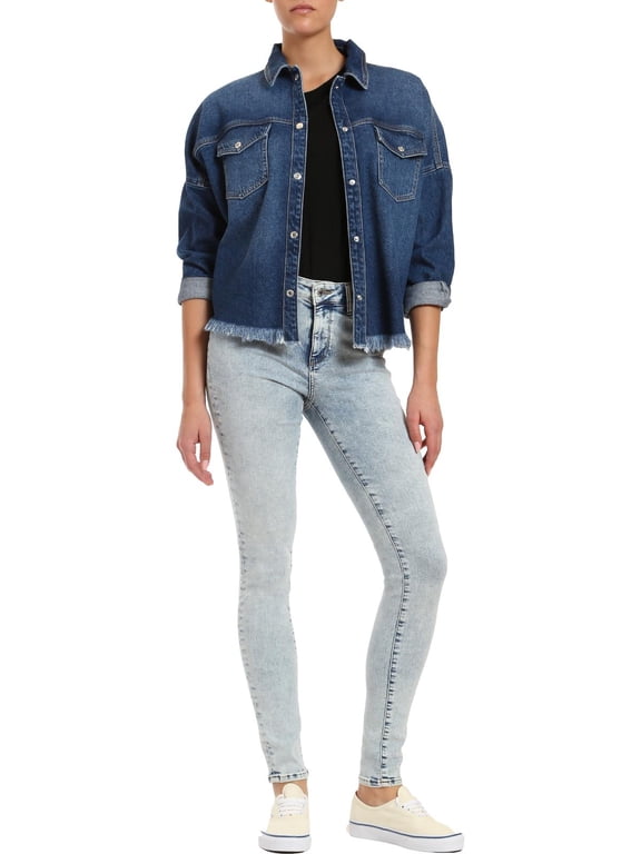Alissa Women's Stone Washed Mid-Rise Skinny Jeans