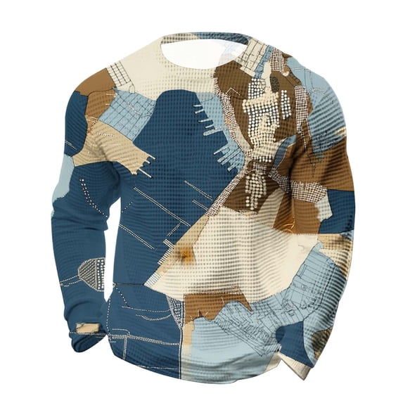 Mavick Men Clothing Vintage Graphic Pullover Sweater Oversized Soft Crewneck Long Sleeve Casual Tops