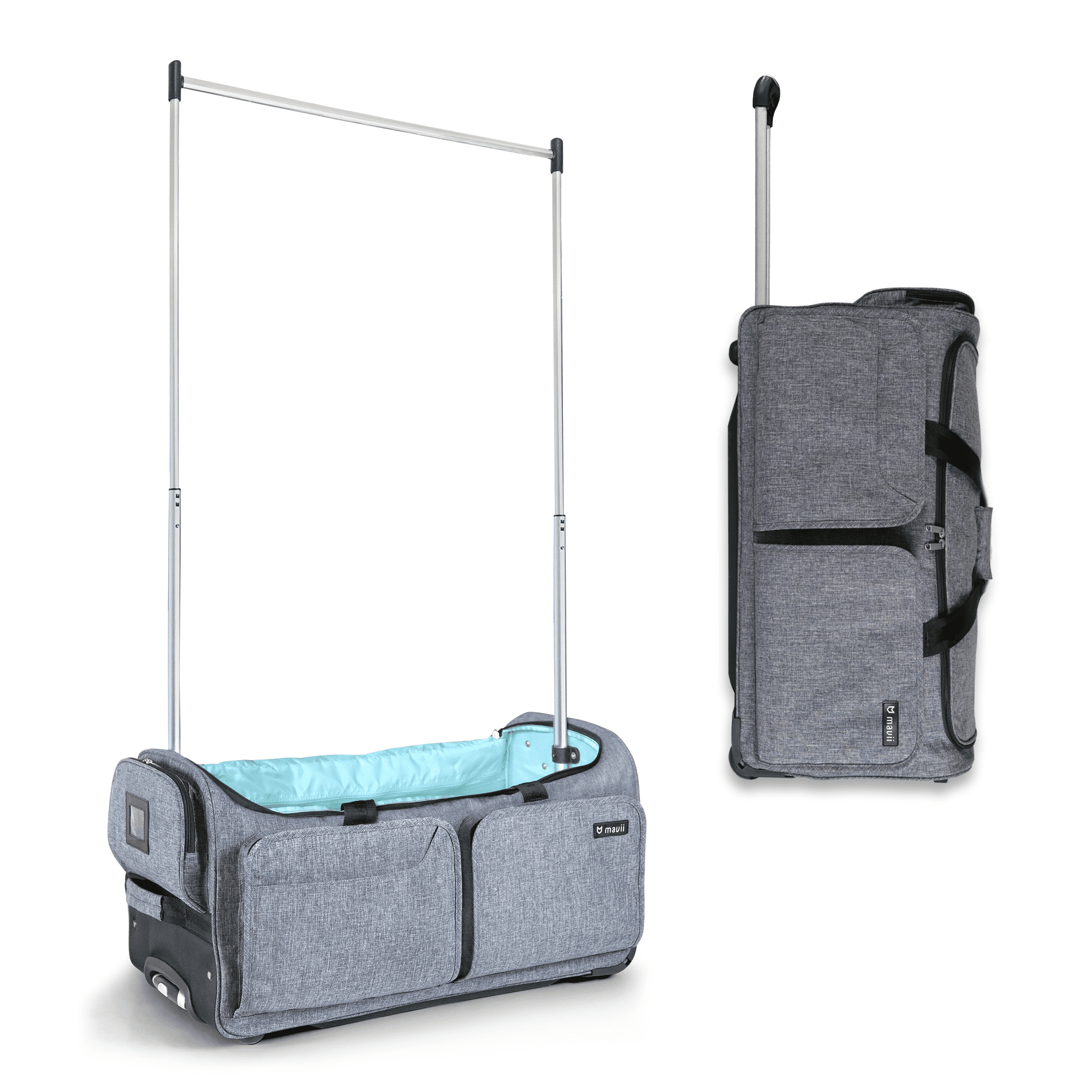 Mavii Rolling Duffel Bag with Garment Rack 28 inch Collapsible Competition Dance Duffle Wheeled Lightweight Dance Bag