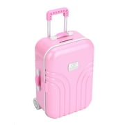 Mavis Laven Doll Suitcase Children Toy Accessory Cute Plastic Rolling Suitcase Mini Luggage Box Pink