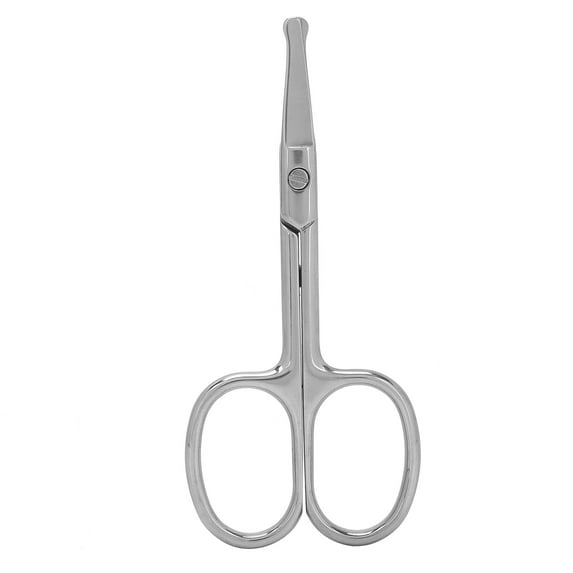 Mavis Laven Facial Hair Grooming Scissors, Stainless Steel Rounded Nose Hair Scissors for Eyebrows Nose Moustache Beard