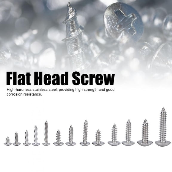 Mavis Laven Stainless Steel Flat Head Screws Assortment Set for Multiple Purpose, 180Pcs M3 M4 M5 M6