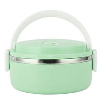 Mavis Laven Thermal Food Box Thermal Lunch Box Hot Food Insulated Box Stainless Steel Round Green
