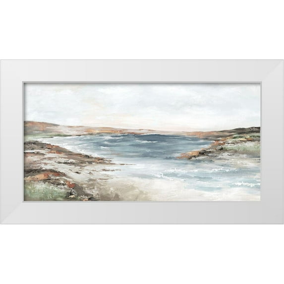 Mavis, Luna 24x14 White Modern Wood Framed Museum Art Print Titled - Calm Seacoast