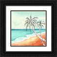 thumbnail image 1 of Mavis, Luna 26x26 Black Ornate Wood Framed with Double Matting Museum Art Print Titled - Tropical Beach, 1 of 4