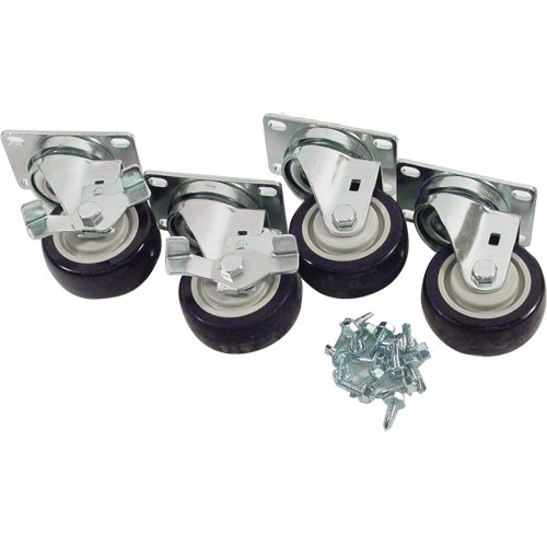 Mavrik Heavy Duty Swivel Plate Caster Set with 3 in Wheels
