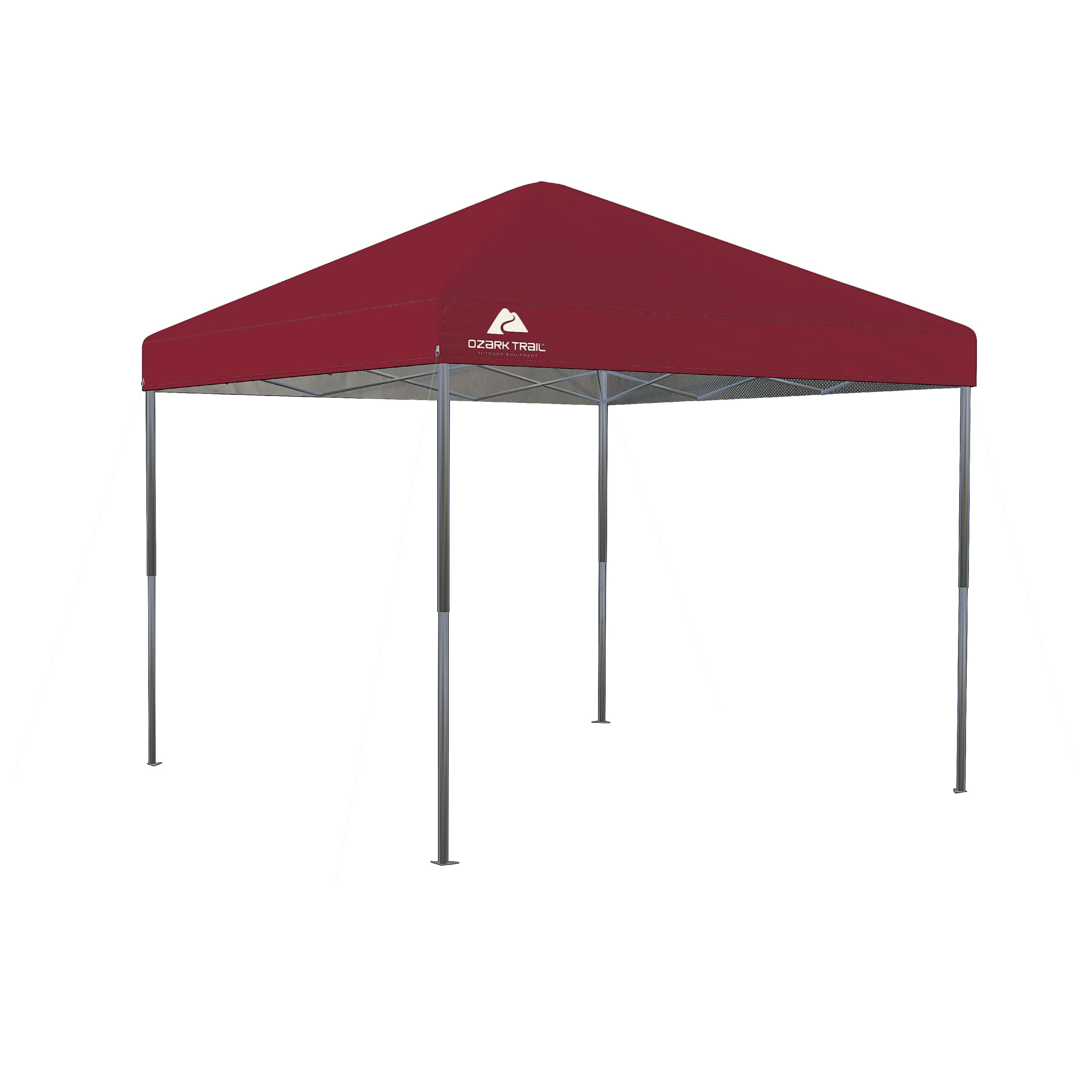 Mavrik Ozark Trail 10’ x 10’ Red Pop-up Outdoor Canopy, Water Resistant
