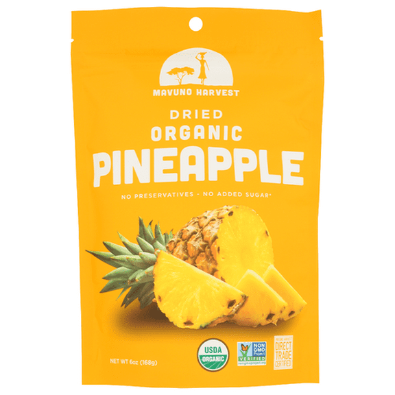 Mavuno Harvest Dried Pineapple Fruit 6 oz (Pack of 6)