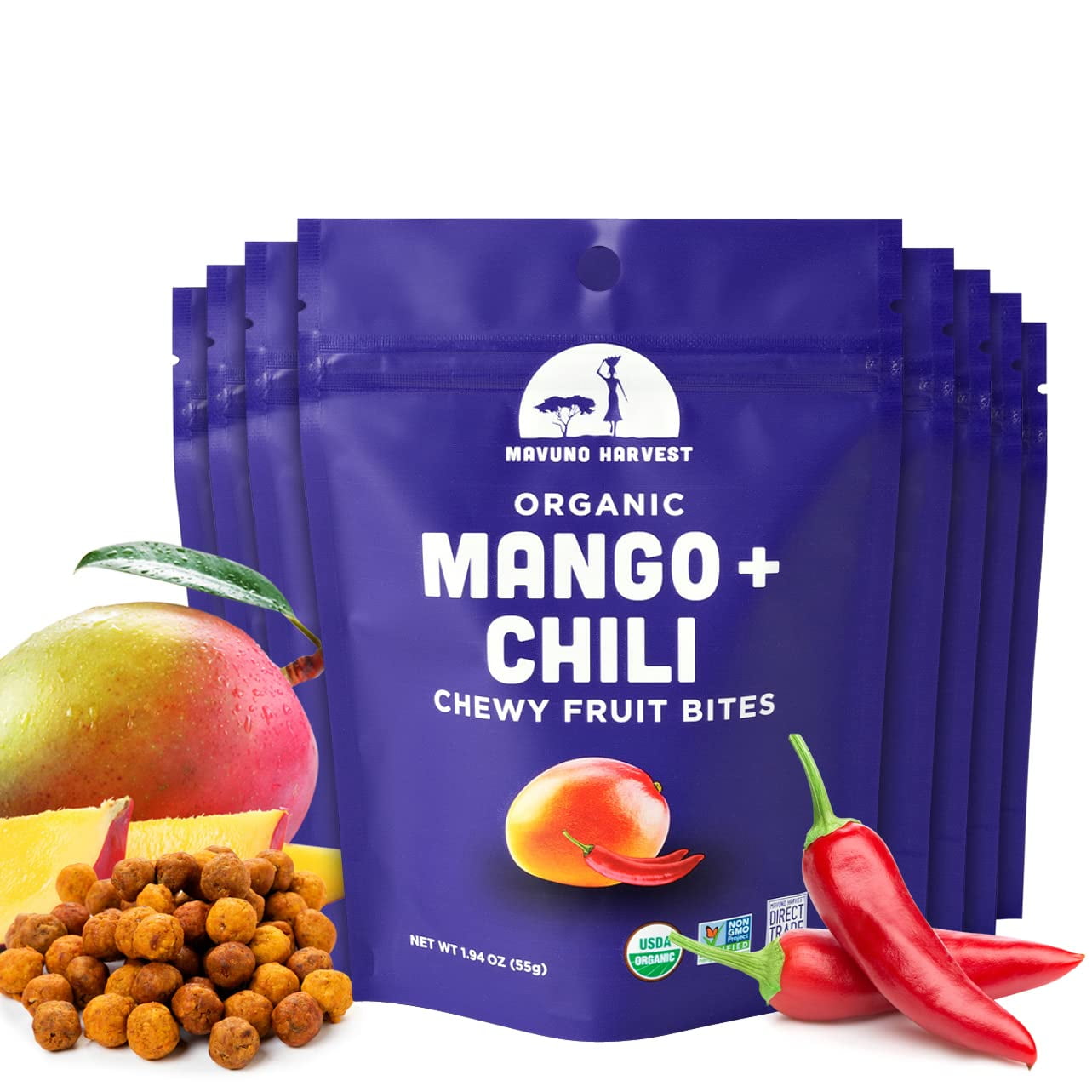 Mavuno Harvest Fruit Bites Mango Chili 1.94 oz (Pack Of 16)