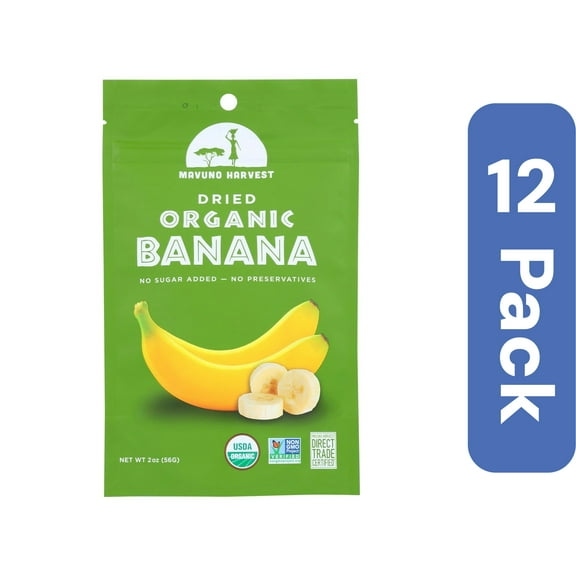 Mavuno Harvest Organic Dried Banana 2 oz (Pack Of 12)