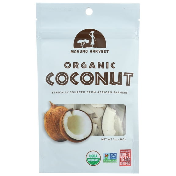 Mavuno Harvest Organic Dried Fruit, Coconut, 2 oz, 6 Count