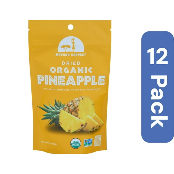 Mavuno Harvest Organic Dried Pineapple 2 oz (Pack Of 12)