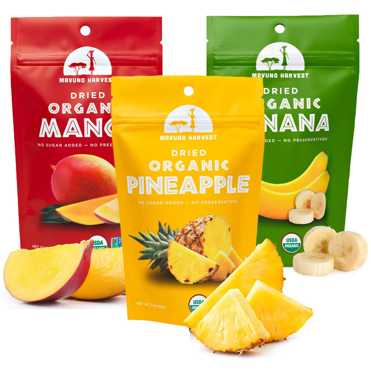 Mavuno Harvest Organic Dried STF9 Fruit Variety Pack Dried Mango