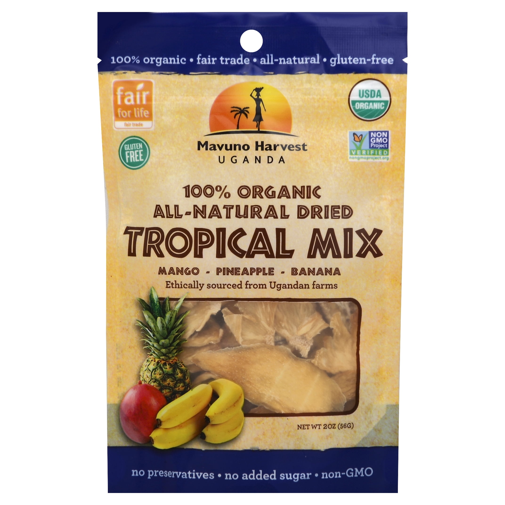 Mavuno Harvest Organic Dried Tropical Fruit 2 oz (Pack Of 12)