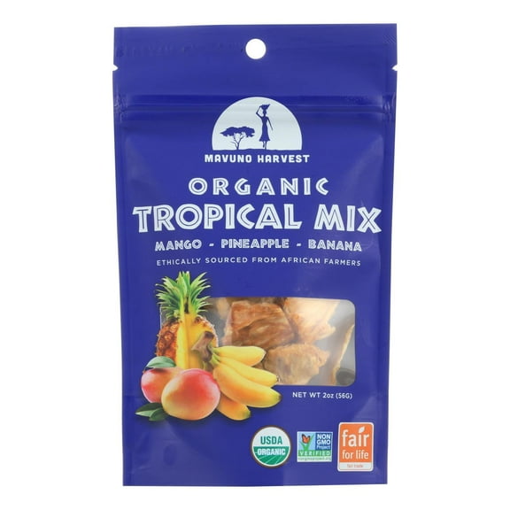 Mavuno Harvest Organic Dried Tropical Mix Fruit (1) 2OZ Bag