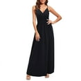 thumbnail image 1 of Mawalde Women Summer Maxi Dress Vacation Floral Spaghetti Strap Spring Casual Boho Split Beach Long Flowy Sundress Black XXL, 1 of 4