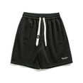 thumbnail image 1 of Mawcllous Men's Loose Straight Leg Summer Athleisure Elasticated Waist Drawstring Cropped Shorts Basic Business Rave Shorts, 1 of 7