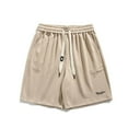 thumbnail image 1 of Mawcllous Men's Loose Straight Leg Summer Athleisure Elasticated Waist Drawstring Cropped Shorts Basic Business Rave Shorts, 1 of 7