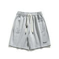 thumbnail image 1 of Mawcllous Men's Loose Straight Leg Summer Athleisure Elasticated Waist Drawstring Cropped Shorts Basic Business Rave Shorts, 1 of 7