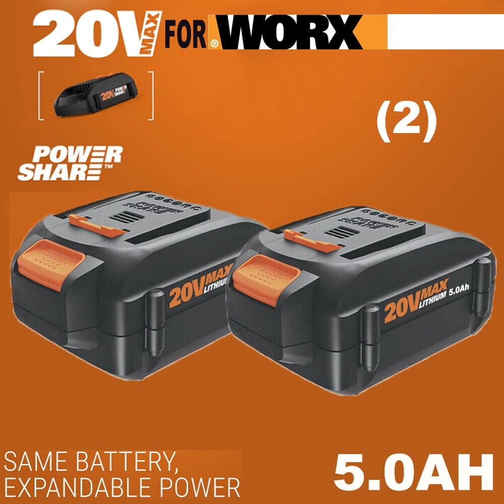 Max 20V For WORX WA3525 20V 2 5.0Ah Max Lithium Battery Power