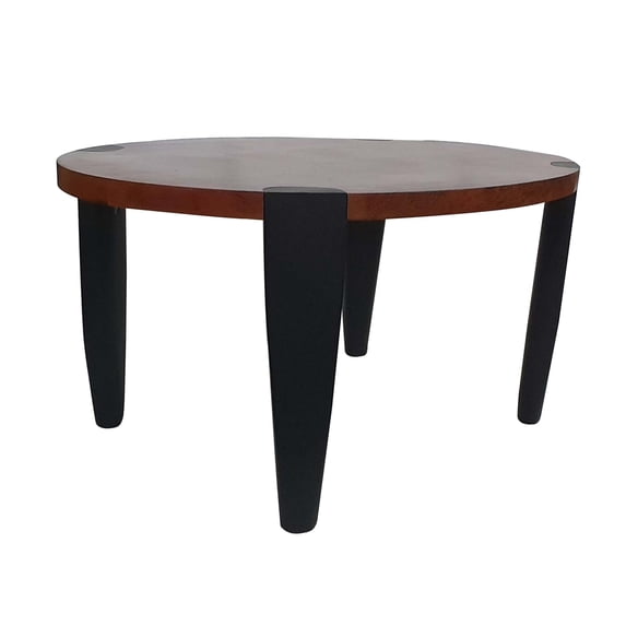 Max 35 Inch Oval Top Coffee Table, Mango Wood, Iron Frame, Brown, Black- Saltoro Sherpi