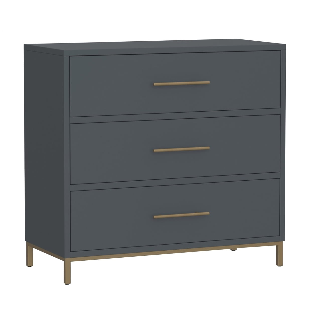Max 36 Inch 3 Drawer Small Dresser Chest, Brass Metal Frame, Slate Gray-  Saltoro Sherpi - Walmart.com