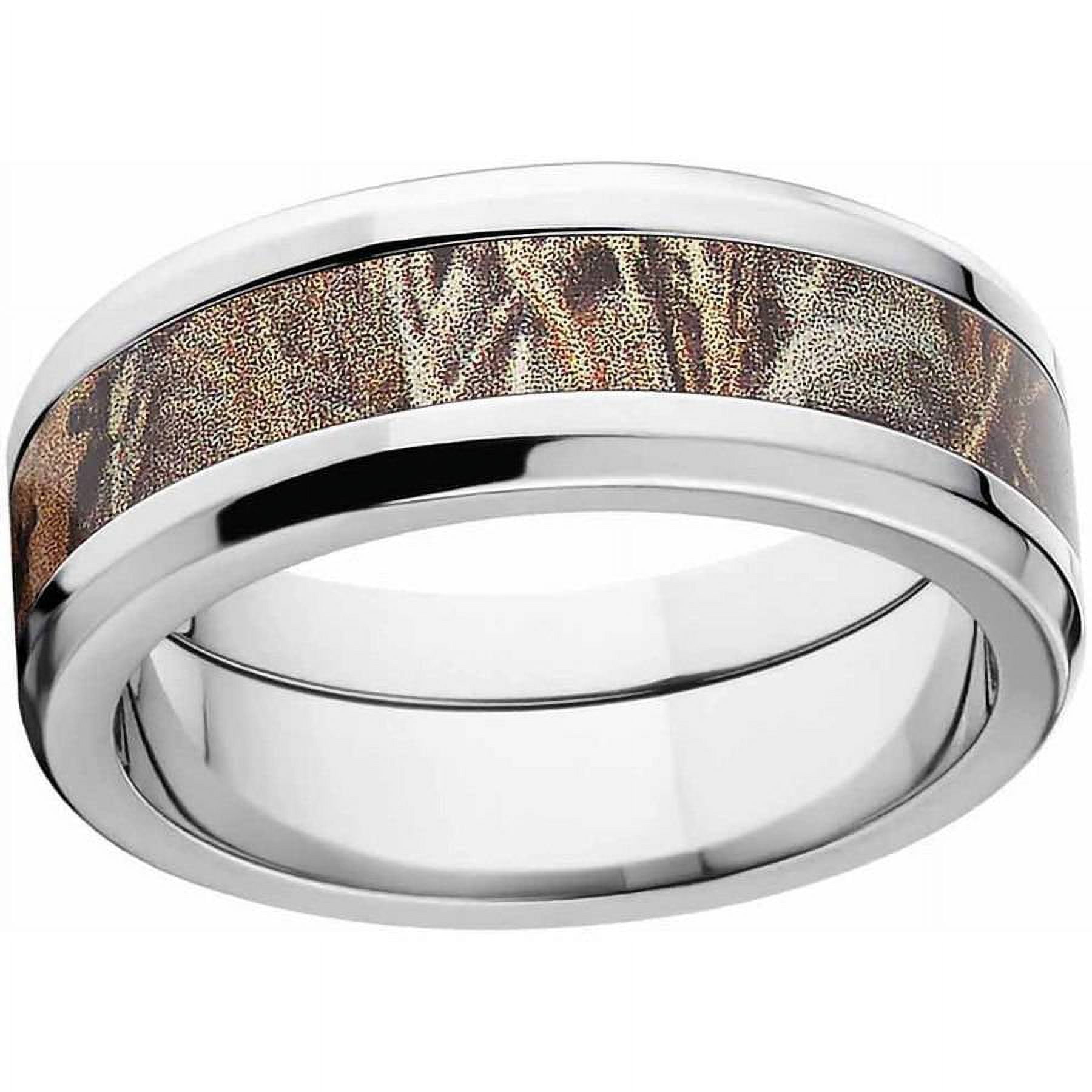 Max 4 Men's Camo Stainless Steel Ring with Polished Edges and Deluxe Comfort Fit