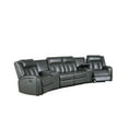 thumbnail image 1 of Max 5 Piece Modern Manual Recliner Sectional Set Gray Vegan Faux Leather - Saltoro Sherpi, 1 of 5