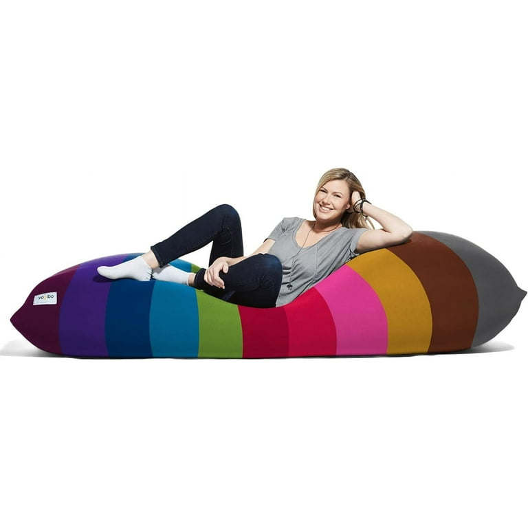 Max 6 Foot Giant Bean Bag Chair Bed Lounger for Adults, Kids and Teens with Filling, Extra Large, Oversized, Big, Huge, Plush, Sensory Beanbag Couch Sofa Sack, Washable Cover, Rainbow Bright - Max 6 Foot Giant Bean Bag Chair Bed Lounger for Adults, Kids and Teens with Filling, Extra Large, Oversized, Big, Huge, Plush, Sensory Beanbag Couch Sofa Sack, Washable Cover, Rainbow Bright -