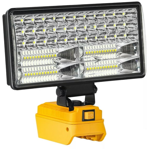 Max 6000LM Portable Work Light Compatible with DeWalt 20V Battery - 2 USB-C Charging Ports, 110 Adjustable Flood Light for Job Sites, Emergency & Camping